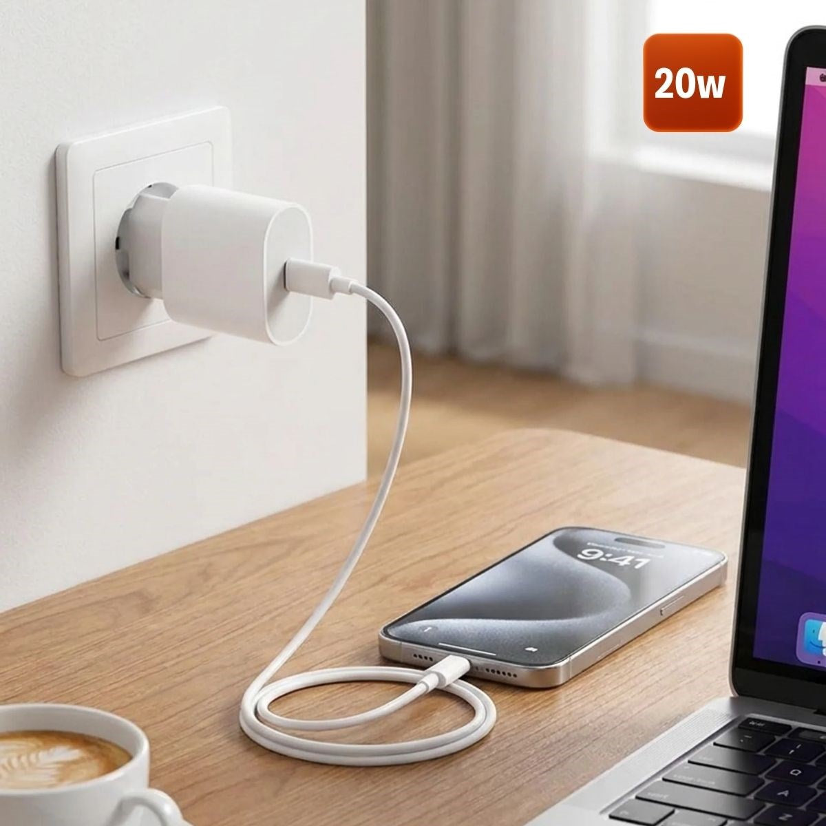 BUFFER 20W Hızlı Şarj Adaptörü USB-C to Lightning Kablolu – PD Destekli Süper Hızlı Şarj Cihazı