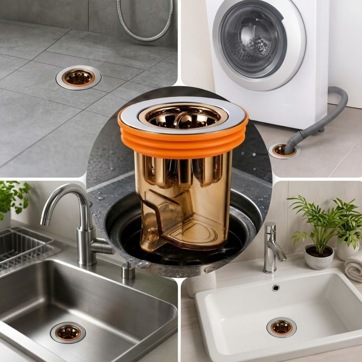 Gider Kokusu ve Böcek Önleyici Gider Kapağı, Duş ve Lavabo İçin Geri Akış Önleyici Plastik Yer Süzgeci Kapağı