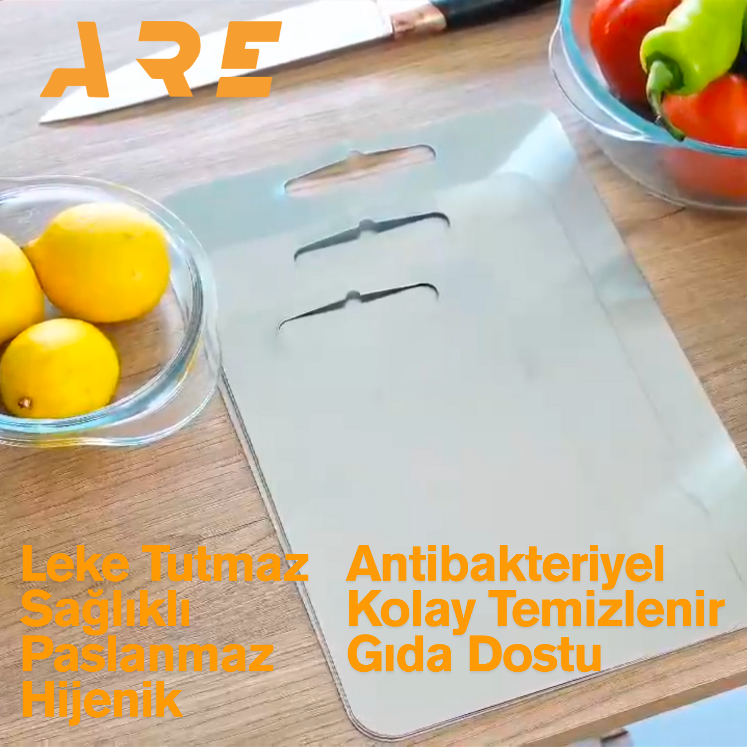 3'lü Paslanmaz Çelik Kesme ve Doğrama (Tahtası) Panosu Seti - Herseyben.de
