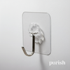 Purish | Kendinden Yapışkanlı Şeffaf Duvar Askısı | Delme Yok – İz Bırakmaz – Küçük & Dayanıklı | Banyo, Mutfak, Oturma Odası için