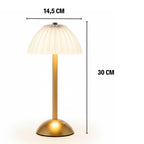 Uzun Mantar Çizgili Model LED Masa Lambası – Dokunmatik, 3 Renk Işık Modlu, Şarjlı Dekoratif Gece Lambası