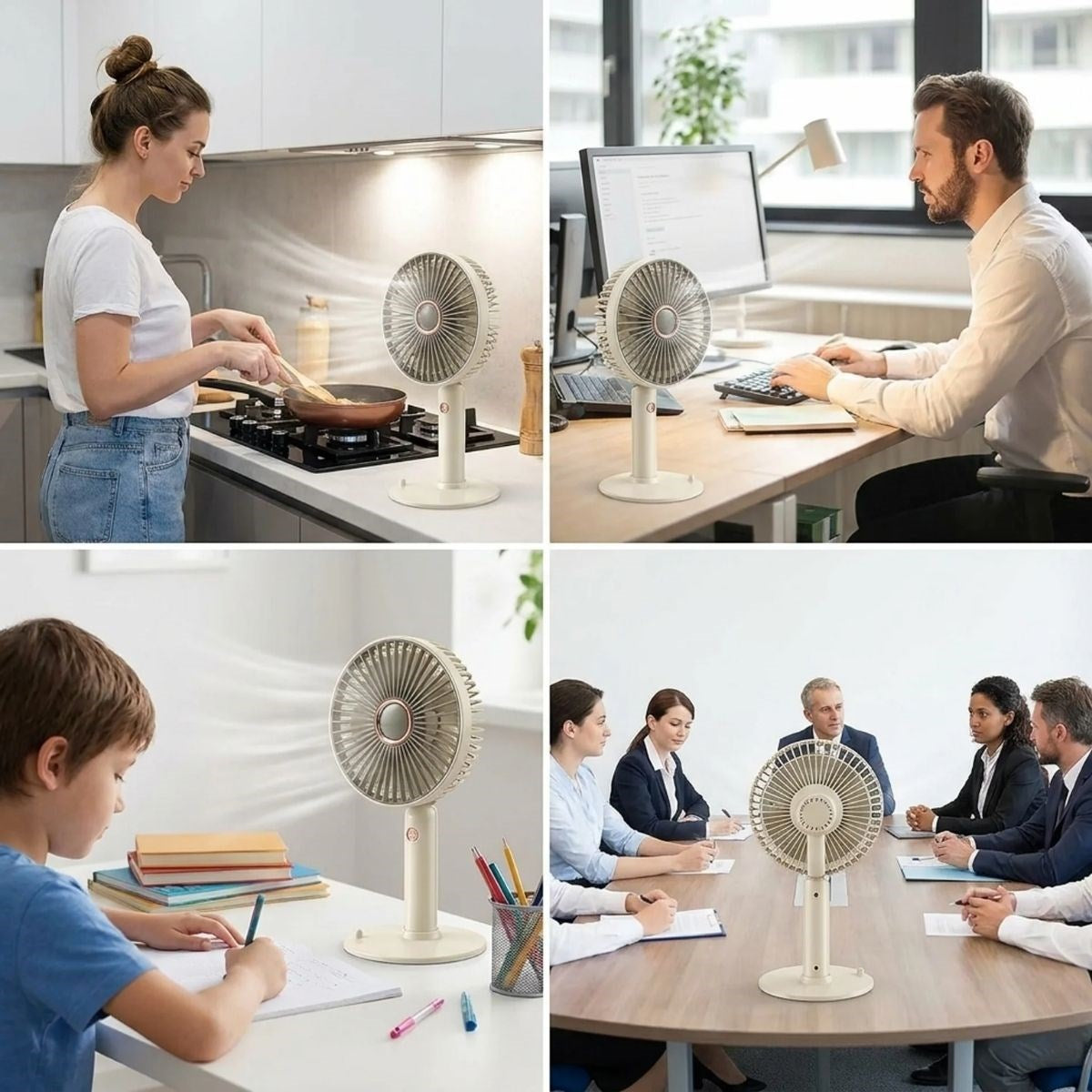 BUFFER 3 Kademeli Masaüstü Fan – Telefon Tutuculu Standlı Taşınabilir Mini Fan ZB161