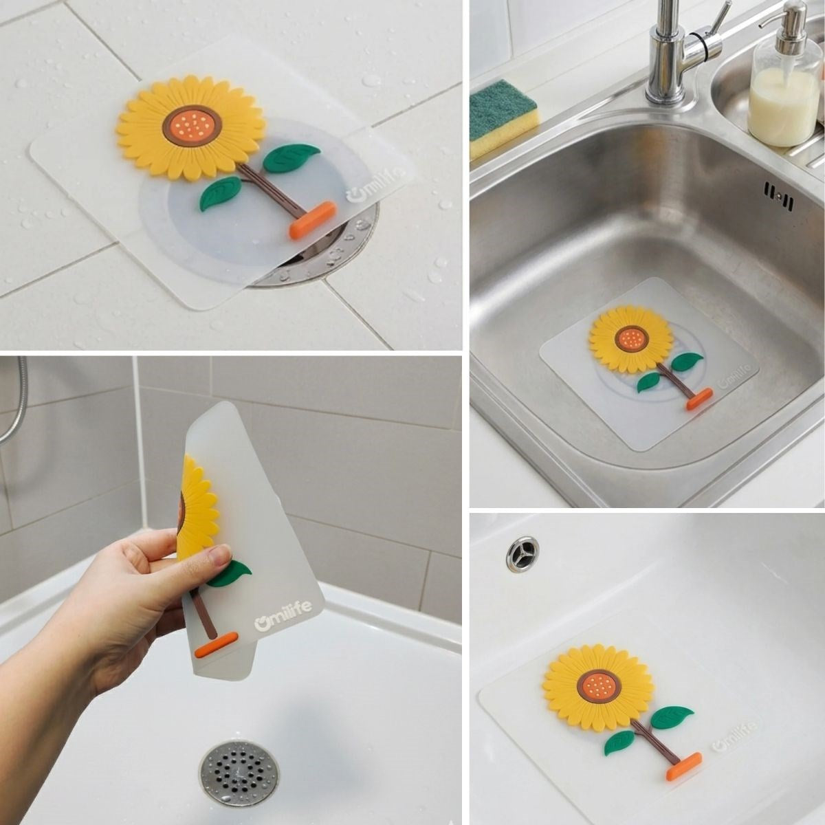 BUFFER Ayçiçeği Tasarımlı Gider Koku Önleyici – Silikon Lavabo Gider Matı