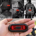 USB Şarjlı Kırmızı LED Kask Flaşörü, Açma Kapama Düğmeli Siyah Oval Gövde, USB Kablolu 8,8 x 3,7 cm Kask Aydınlatma Işığı