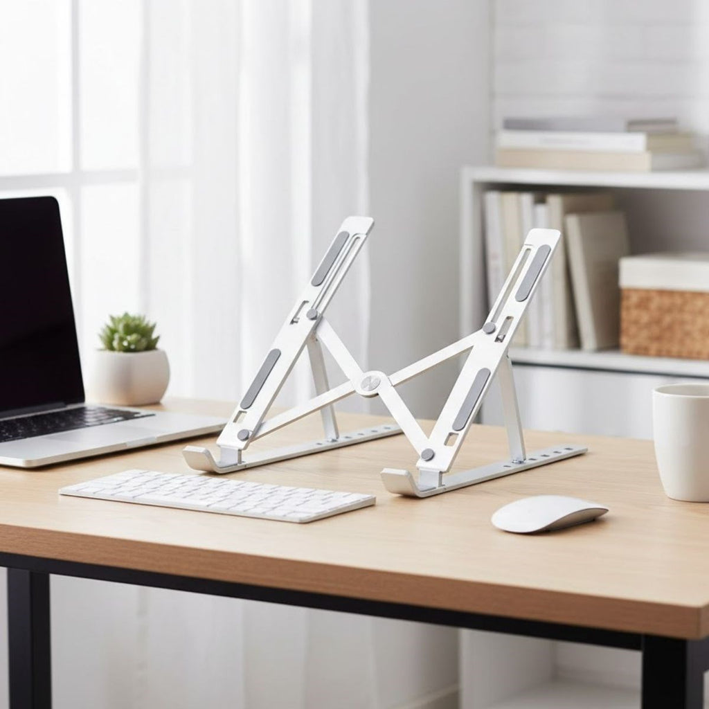 BUFFER Plastik Katlanır Tablet Standı – Ayarlanabilir Açılı, Taşınabilir Masaüstü Telefon ve Tablet Tutucu Stand