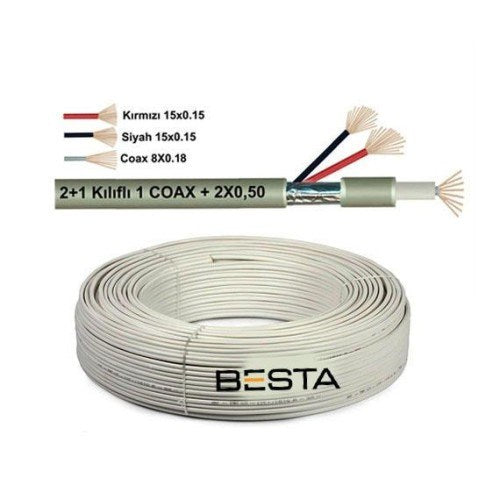 KD-1388 250 Metre 2+1 0,50 CCTV Kamera Kablosu