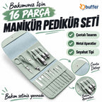 Çantalı Seyahat Tipi 16 Parça Manikür Pedikür Seti