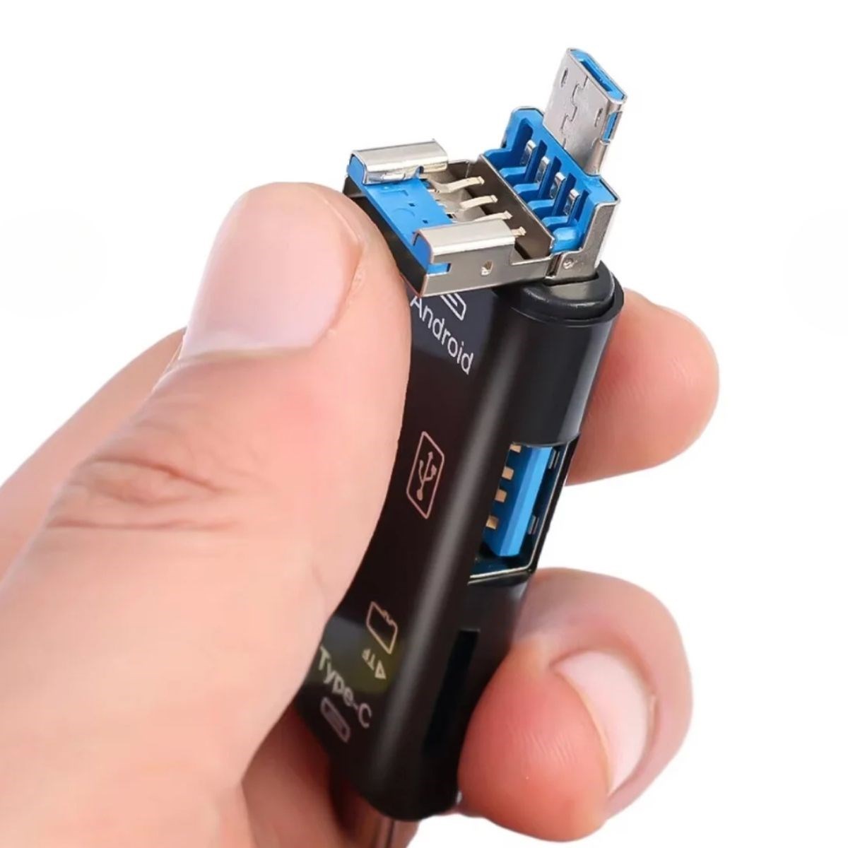 BUFFER 5 In 1 Çok Fonksiyonlu USB 2.0 Micro Sd Kart Okuyucu - Usb/micro Usb/type-C Çıkışlı, Otg Çevirici