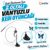 Vantuzlu Tüylü Zilli Olta Kedi Oyuncağı 2 Oltalı