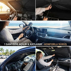Premium Katlanabilir Araç Ön Cam Güneşliği – Şemsiye Tipi Oto Güneşlik, UV Korumalı Isı Yalıtımlı Ön Cam Gölgelik