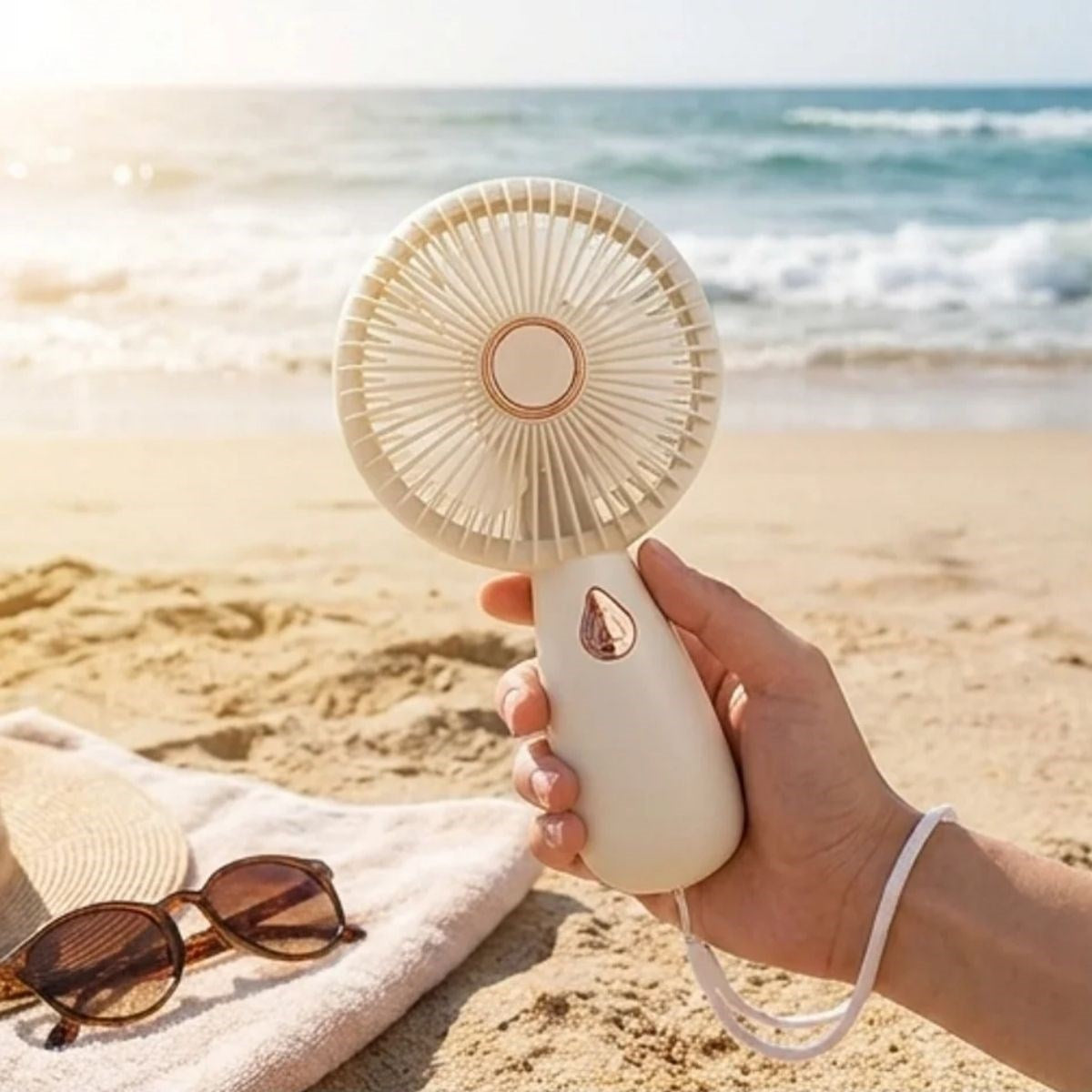 BUFFER 3 Kademeli Çanta Tipi El Fanı – Taşınabilir Mini Serinletici Silikon Askılı Fan ZB103