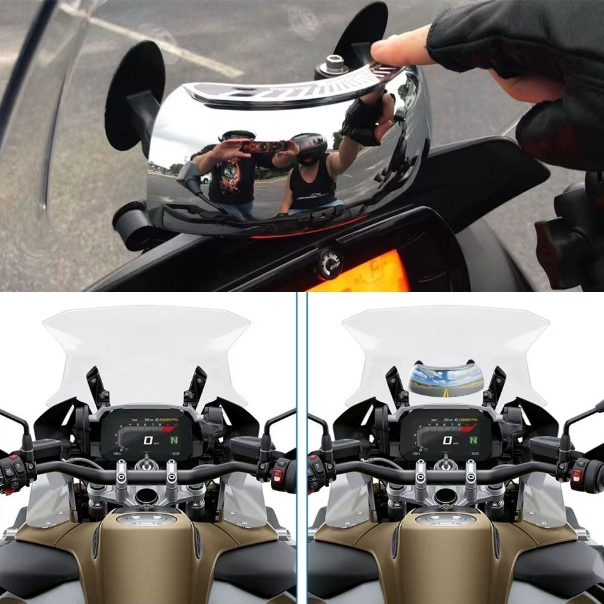 BUFFER Motosiklet İçin Islanmaya Dayanıklı Geniş Açı Görme ve Kör Nokta Aynası