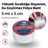Yüksek Sıcaklık Dayanan Su Geçirmez Çatı Boru Duvar Çatlak Onarıcı Yapışkan Bant Folyo 5 cm