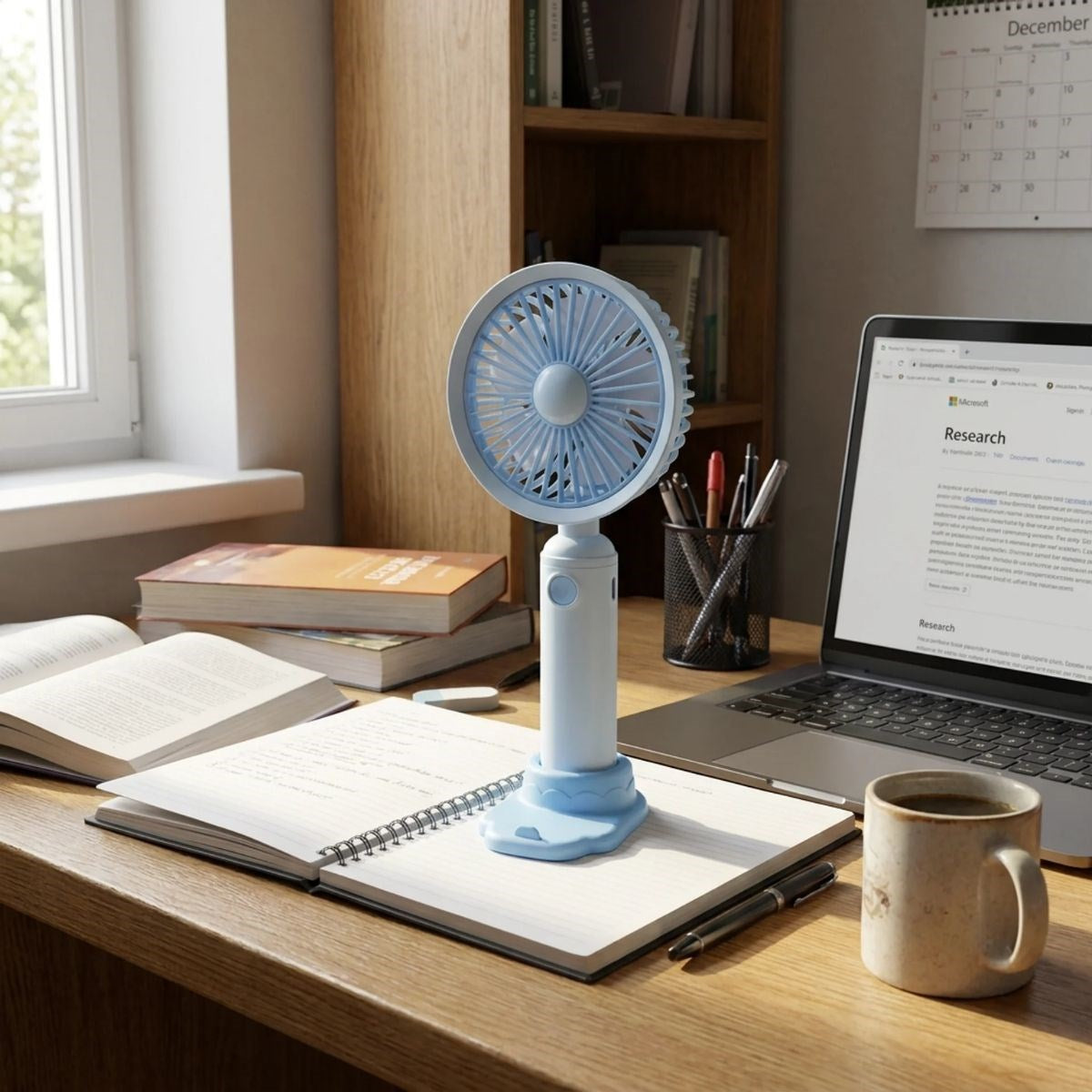 BUFFER 3 Kademeli Masaüstü Fan – Telefon Tutuculu Özellikli Standlı Elde Taşınabilir Mini Fan  EKL29