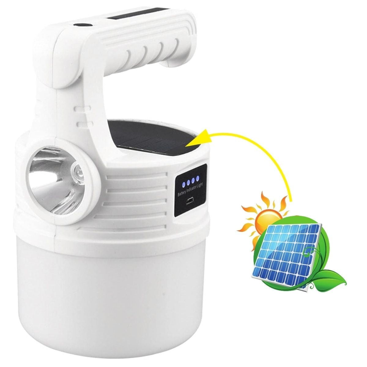 BUFFER LED Güneş Enerjili Kamp Lambası–2000 Lümen Süper Parlak, 5 Aydınlatma Modlu,USB ile Şarj Edilebilir Dış Mekan,Asılabilir Torch El Feneri