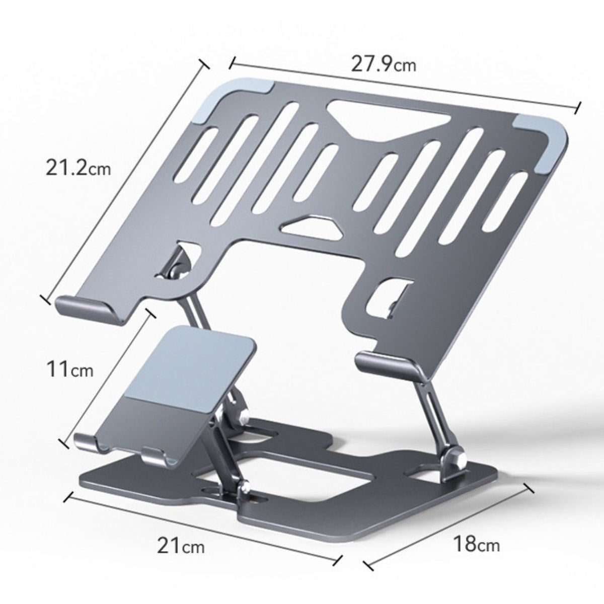 BUFFER 2’si 1 Arada Laptop ve Telefon Standı – AlüMetal Ayarlanabilir,Katlanabilir,Ergonomik Yükseltici
