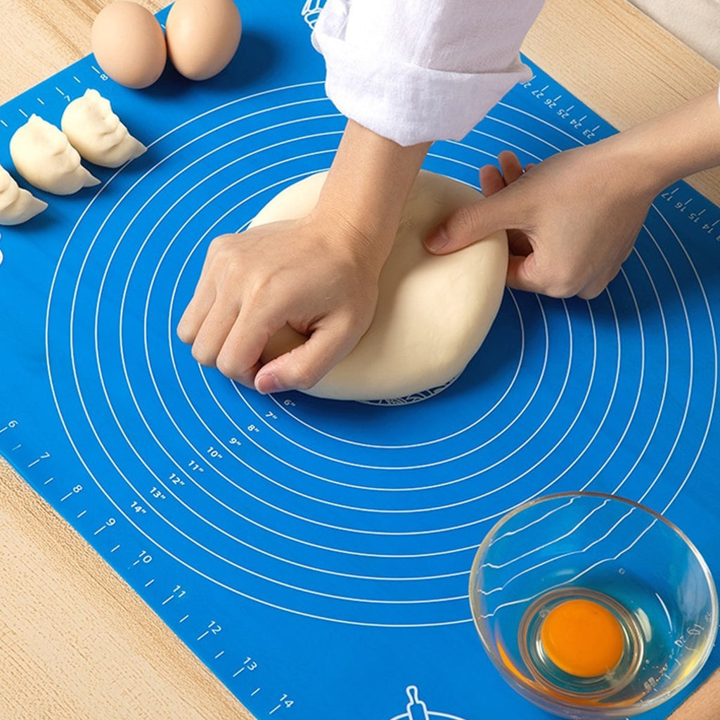 BUFFER 40*50 cm Silikon Ölçekli Kullanımı Kolay Hamur Açma Matı Ekmek Mantı Makarna Hamuru Yoğurma