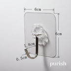 Purish | Kendinden Yapışkanlı Şeffaf Duvar Askısı | Delme Yok – İz Bırakmaz – Küçük & Dayanıklı | Banyo, Mutfak, Oturma Odası için