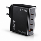 100W GaN Hızlı Şarj Adaptörü – 3x USB-C + 1x USB-A Çoklu Port, Laptop Telefon Tablet Uyumlu Güçlü Şarj Cihazı
