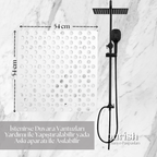 Purish | Kaymaz Banyo Paspası | Beyaz| 54x54cm – Kare Duş Matı, Küvet Paspası | Güçlü Vantuzlu, Su Tahliyeli, Yumuşak