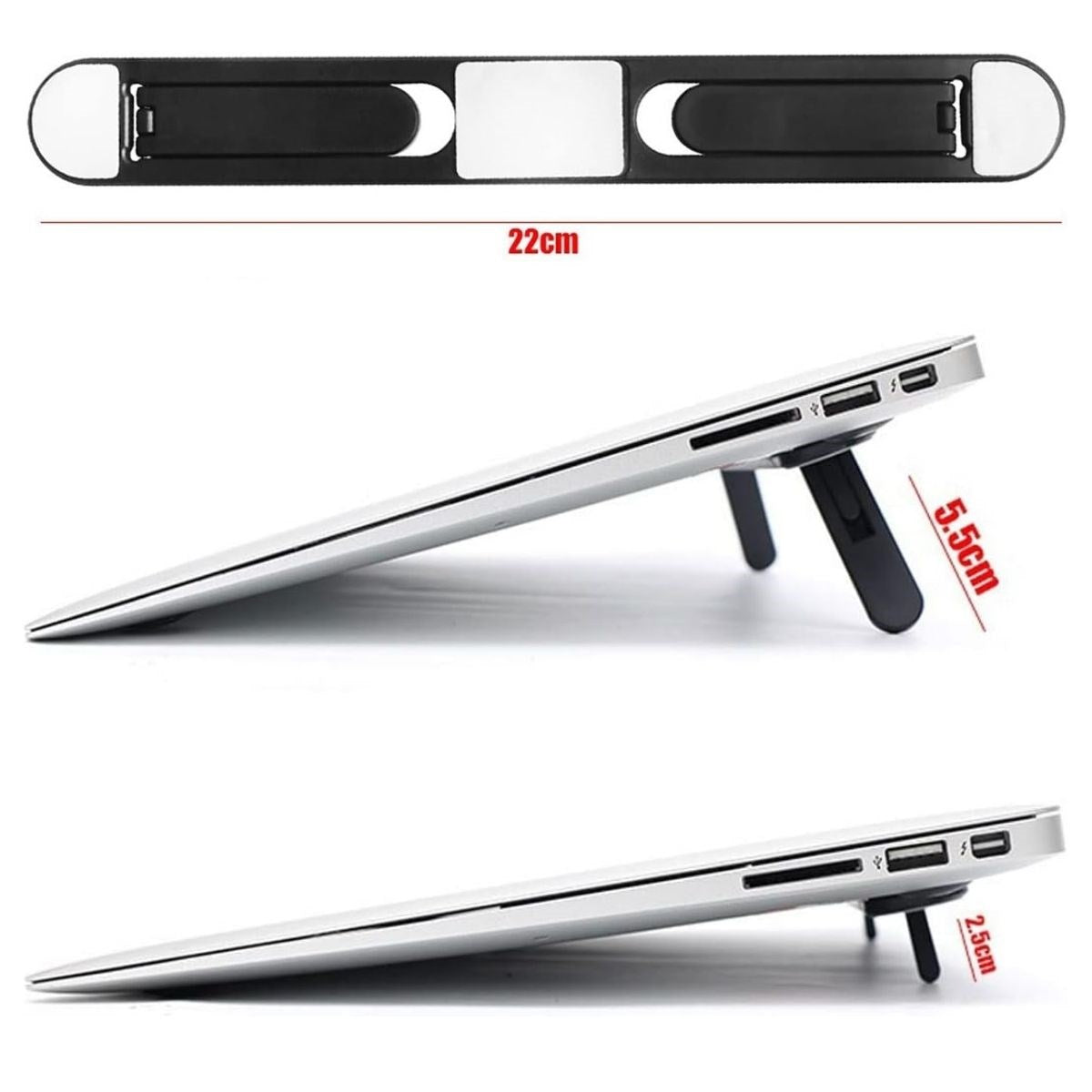 2 Kademeli Katlanabilir Laptop Standı – Kendiliğinden Güçlü Yapışkanlı, Ergonomik Tablet Yükseltici