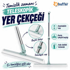Teleskopik Oynar Başlıklı Cam,Zemin Silme Aparatı Çekçek
