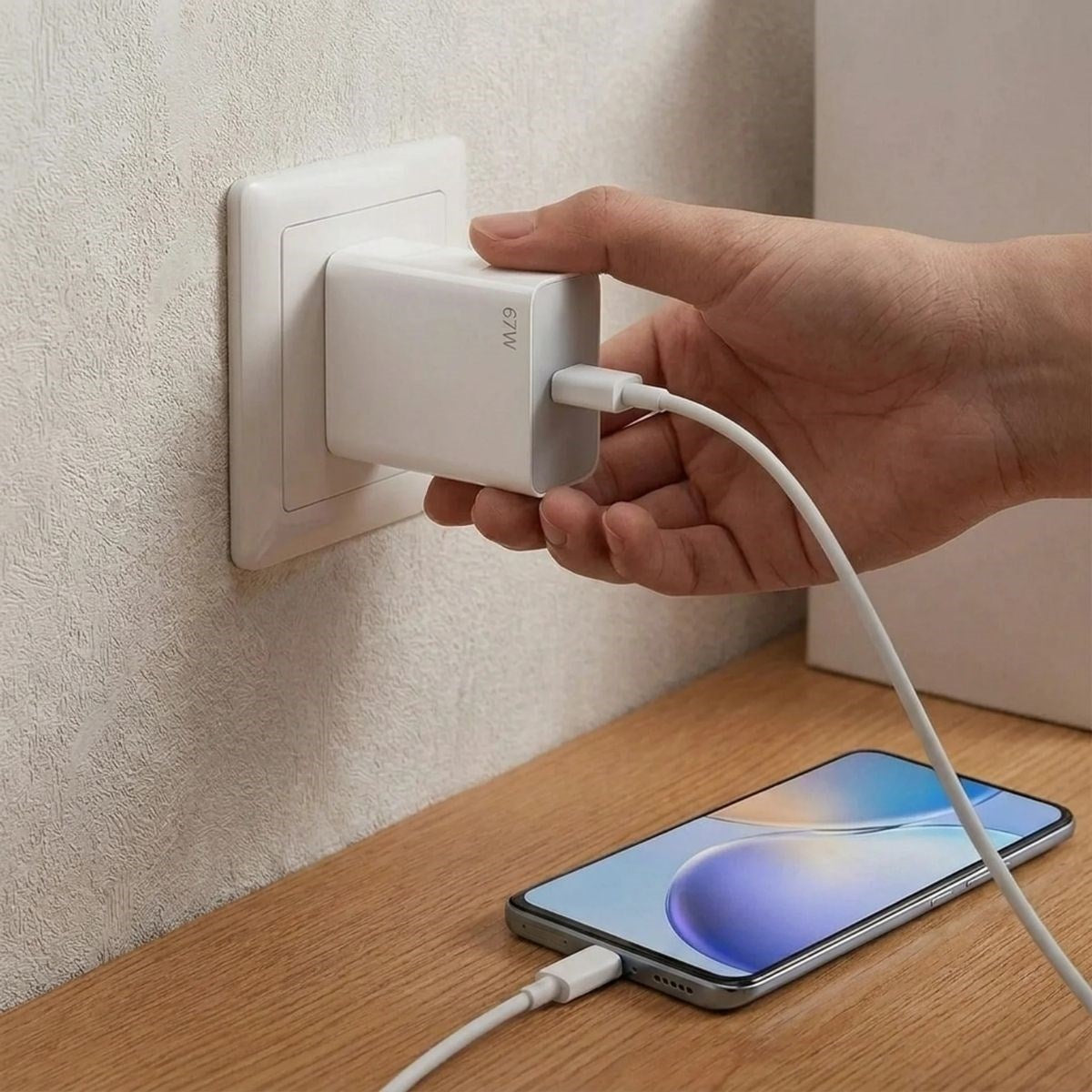 BUFFER 67W Hızlı Şarj Adaptörü USB to Type-C – PD Destekli, Akıllı Hızlı Şarj Başlığı, Güvenli Güç Adaptörü