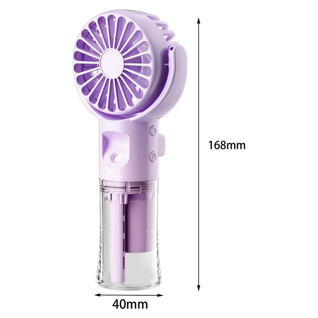 4 Kademeli Spreyli Şarjlı El Fanı – Boyuna Asılabilir USB Şarjlı Taşınabilir Mini Fan F4
