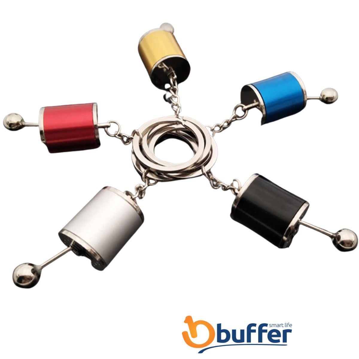 BUFFER Hareketli Araba Vites Anahtarlık Altı Hız Manuel Vites Dişli Shifter Topuzu Metal Anahtarlık