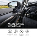 Araç İçi Salyangoz Küllük – Sürgülü Kapaklı, Metal Hazneli, Koku Yayılımını Azaltmaya Yardımcı Kapı Koluna Takılabilen Otomobil Küllüğü
