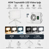 40W Taşınabilir LED Video Işığı, CRI 95+ 3000-7000K Ayarlanabilir Kamera ve Fotoğraf Işığı, 3000mAh Şarjlı Tripodlu Dolgu Lambası
