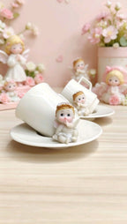 KİRLİNOVA® MELEK BEBEK 2'Lİ PORSELEN FİNCAN TAKIMI