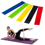 5'li Egzersiz Direnç Bant Seti – Pilates, Fitness ve Crossfit Lastiği (Taşıma Çantalı)