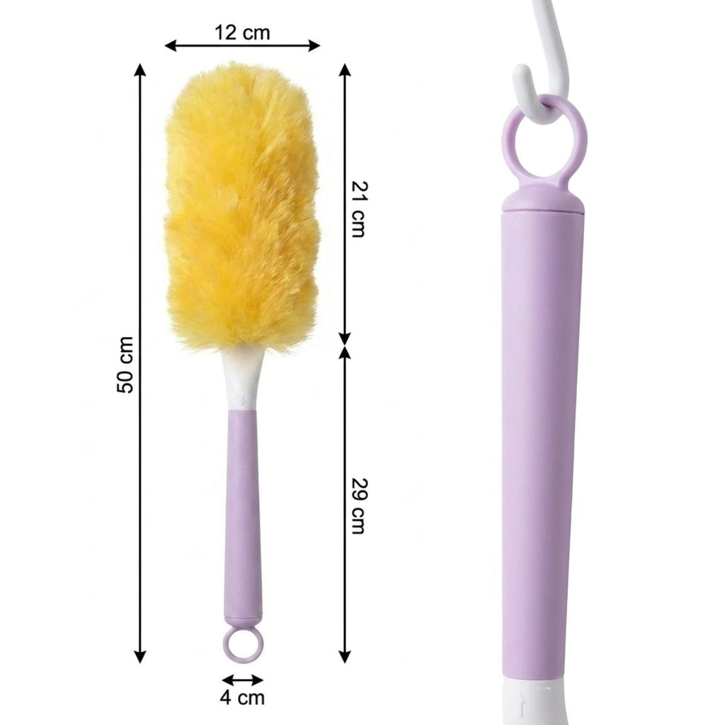 BUFFER Plastik Saplı Toz Alma Fırçası – Yıkanabilir Tüylü Temizlik Aparatı