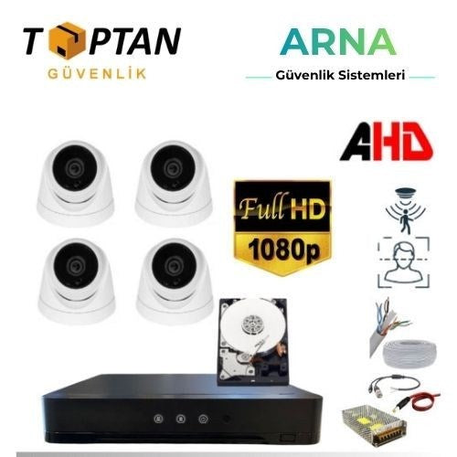 5 Mp Lens 2mp 1080P Full Hd Iç Mekan Dome Güvenlik Kamera Seti 1 Tb HDD Dahil