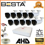 2 MP 1080P 10 Dış Mekan Kameralı AHD Güvenlik Seti