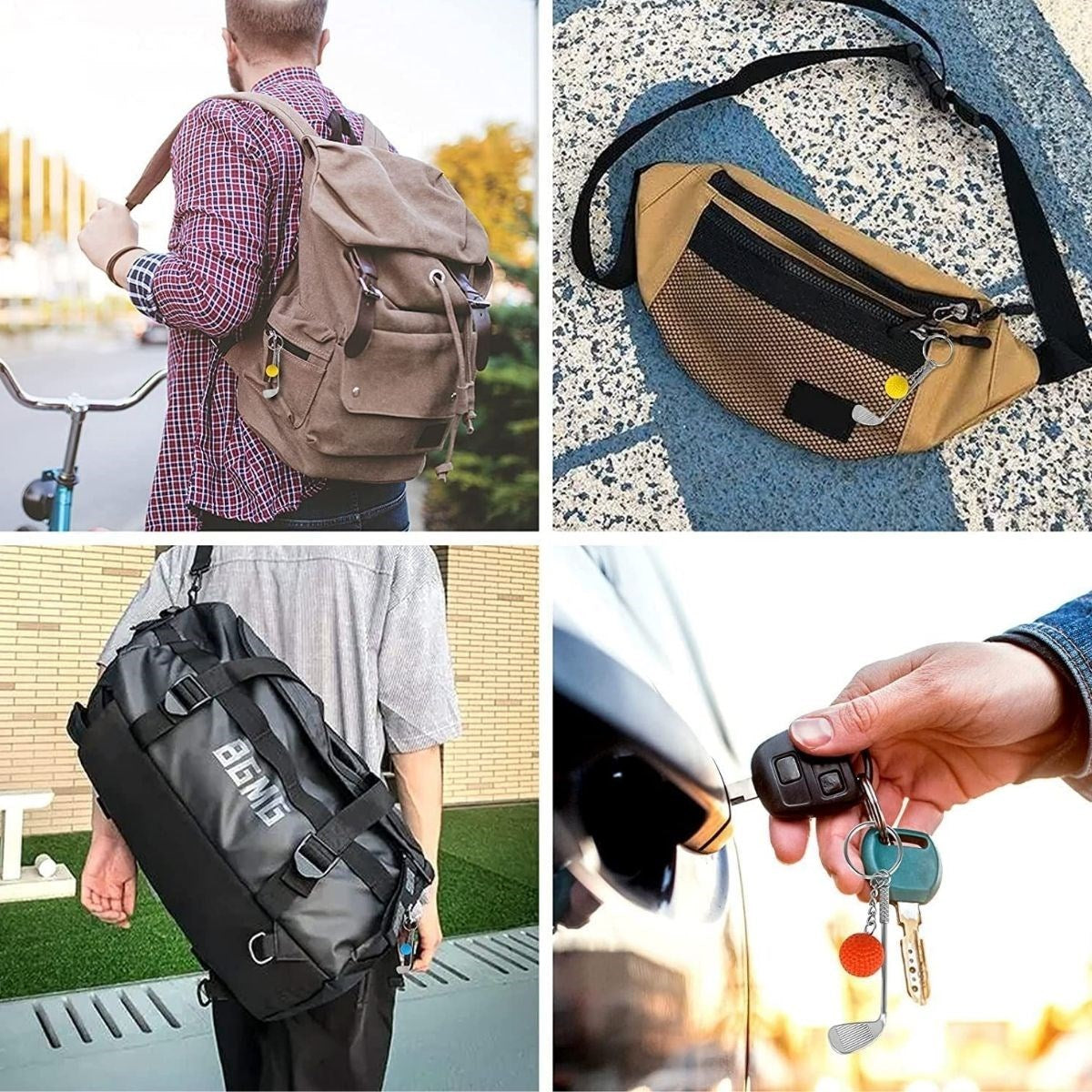 BUFFER Gerçekçi Golf Tasarımlı Şık Anahtarlık Kolye Çanta Süsü Golf Keychain
