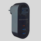 2 USB,1 TYPE-C Girişli 1'li Çocuk Korumalı,Isıya Karşı Dayanıklı 2500Watt Termal Akım Korumalı Priz