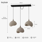 Beton Görünümlü 3d Pla Plastik İskandinav Tarz Sarkıt Avize – Salon Ve Cafe İçin 61-70 Cm Beyaz