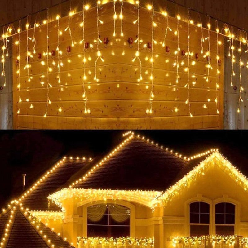 4 Metre 16 Saçak LED - Dekoratif Şeffaf Kablolu Aydınlatma