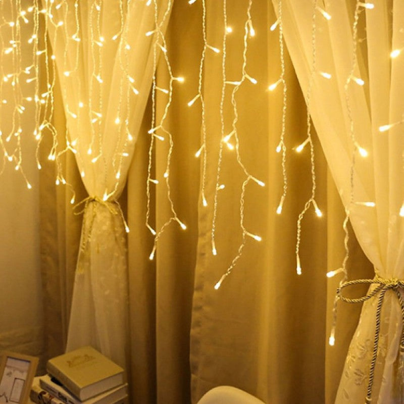 4 Metre 16 Saçak LED - Dekoratif Şeffaf Kablolu Aydınlatma