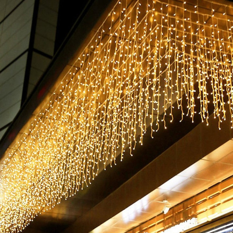 4 Metre 16 Saçak LED - Dekoratif Şeffaf Kablolu Aydınlatma