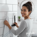 Purish | Kendinden Yapışkanlı Şeffaf Duvar Askısı | Delme Yok – İz Bırakmaz – Küçük & Dayanıklı | Banyo, Mutfak, Oturma Odası için