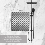 Purish | Kaymaz Banyo Paspası | Antrasit Gri | 54x54cm – Dikdörtgen Duş Matı, Küvet Paspası | Güçlü Vantuzlu, Su Tahliyeli, Yumuşak | Makinede Yıkanabilir | Kaydırmaz Zemin Matı - Herseyben.de