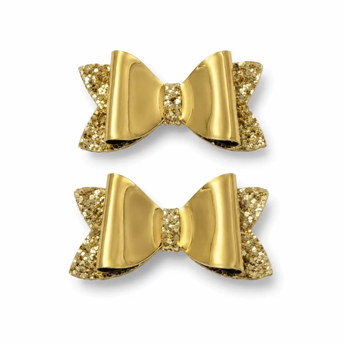 Glitter Detaylı Fiyonk Saç Tokası 2'li Set 6x3 Cm Gold Simli