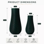 3d Vazo Takım 10 Cm - 15 Cm Kurşuni̇ Renk