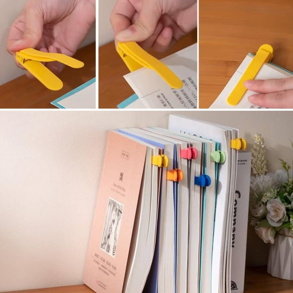 3’lü Otomatik Kitap Ayıracı – Akıllı Silikon Yer İmi Klips Seti, Okuma Severler İçin Pratik Kitap Aksesuarı