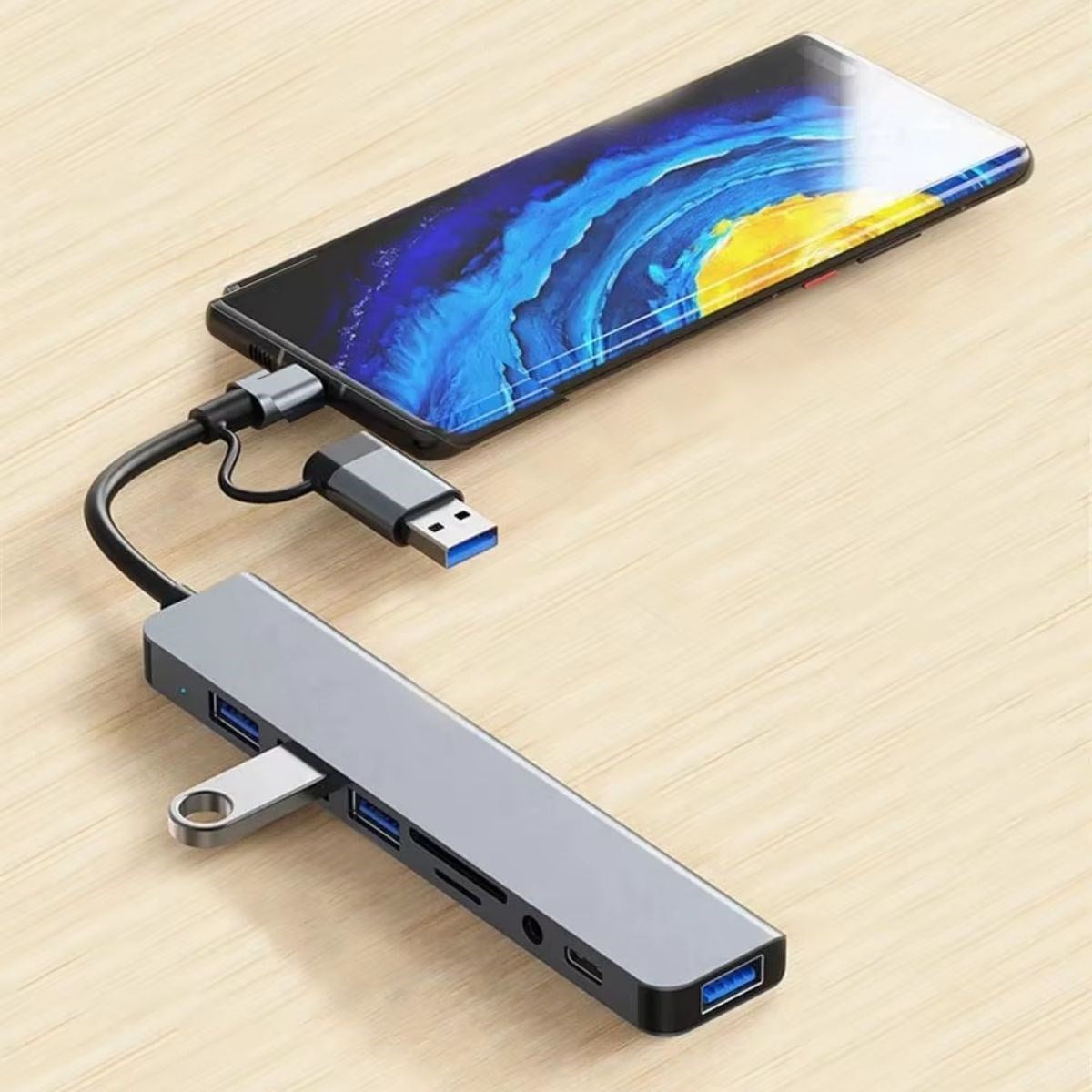8 in 1 Usb Çevirici Notebook Macbook Type-C Uyumlu Çoklayıcı Görüntü Aktarıcı Hub