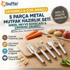 5 Parça Metal Mutfak Hazırlık Seti, Sebze Meyve Soyacağı, Bıçak ve Çekirdek Çıkarıcı