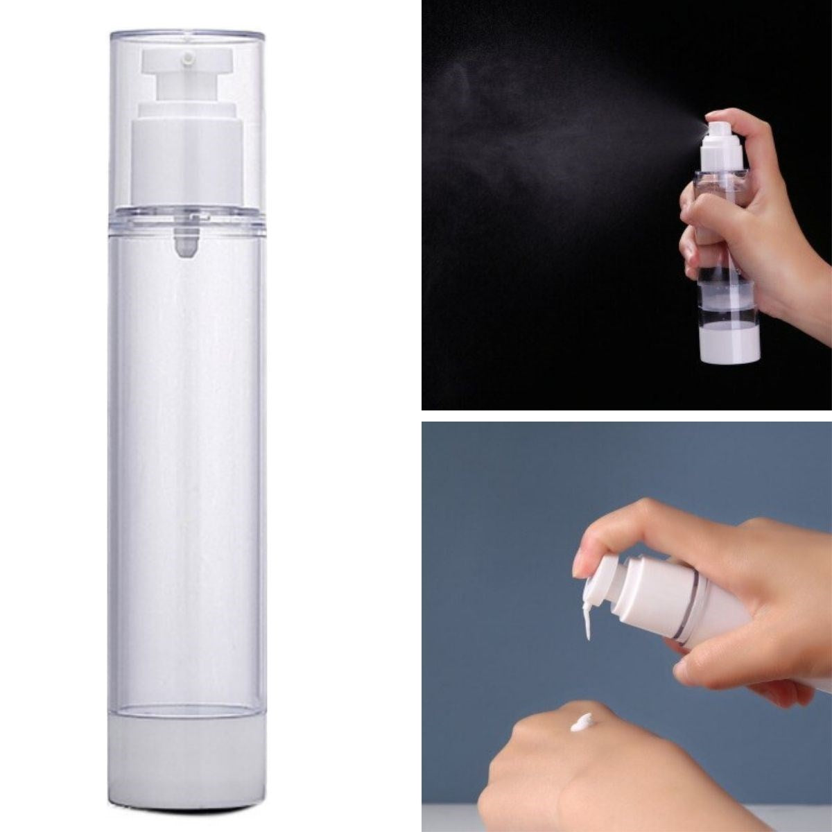 50 ml Basınçlı Doldurulabilir Taşınabilir Sızdırmaz Seyahat Parfüm Krem Şişesi